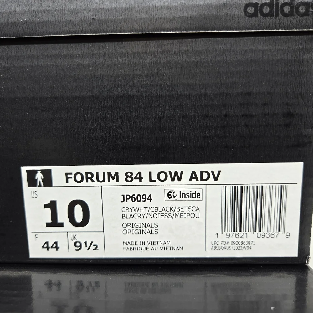 New adidas Forum 84 Low ADV Crystal White Black Scarlet Men's Shoes Size 10 - Picture 8 of 8